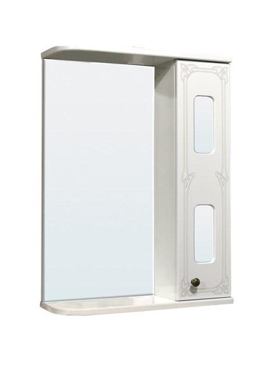 Зеркало-шкаф Империя гравировка, правый (белый) Б/О (без освещения) 500*700*190