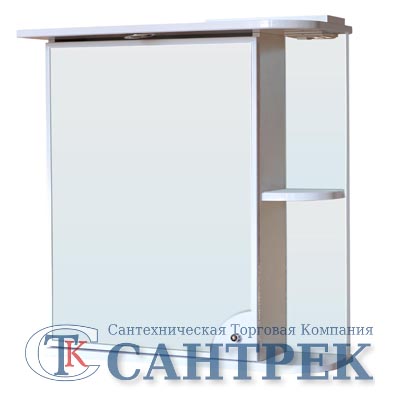 Зеркало-шкаф Макарена-65 С правый (белый) 650*700*265