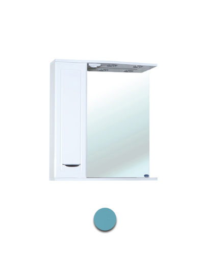 Зеркало-шкаф Мальта-60 голубое левое ЗМ60ГЛ 600х722х190