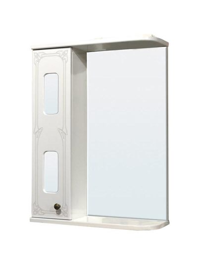 Зеркало-шкаф Империя гравировка, левый (белый) Б/О (без освещения) 500*700*190