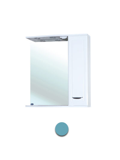 Зеркало-шкаф Мальта-60 голубое правое ЗМ60ГП 600х722х190